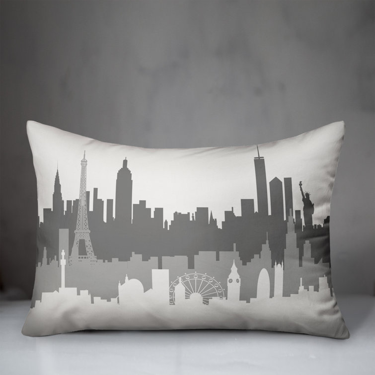 Williston Laury London Paris New York Skyline Lumbar Pillow Wayfair